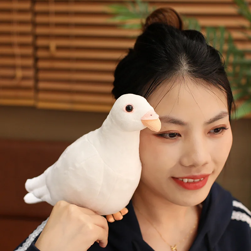 Simulation de Pigeon en peluche, jouet de Simulation de Pigeon blanc vert, jolie poupée d'animal en peluche, accessoires de photographie, décoration de maison, cadeau