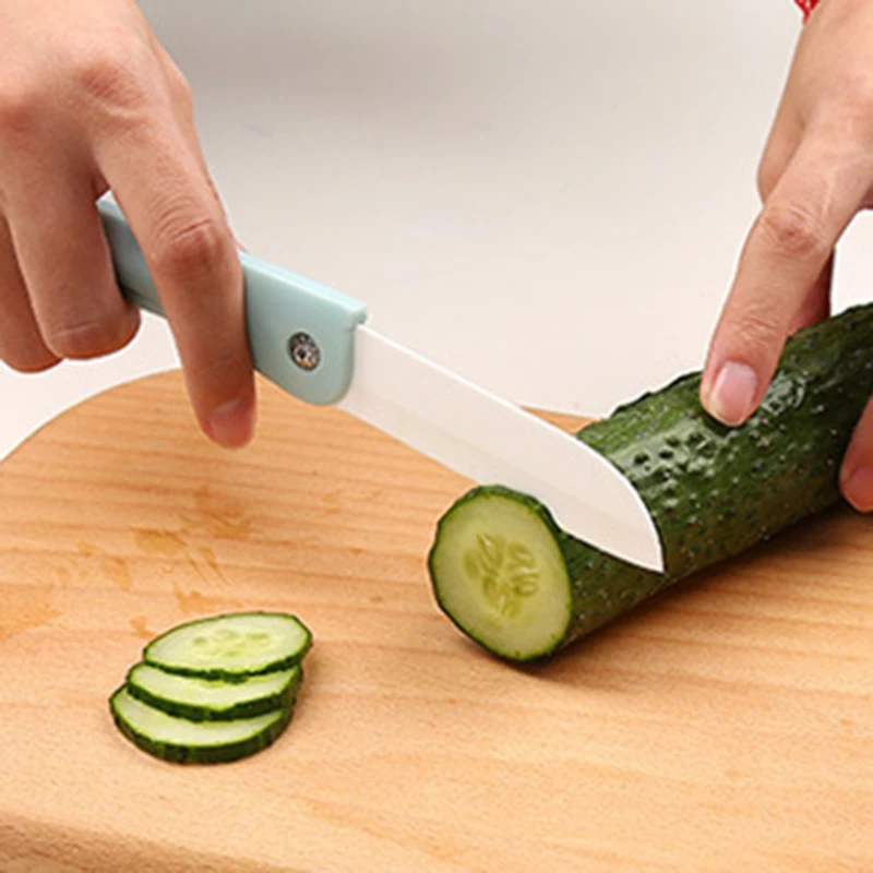 Foldable Pocket Ceramics Knife Mini Portable Folding Knife Fruit Cutter Practical Camping Outdoor Supplies Hand Tools
