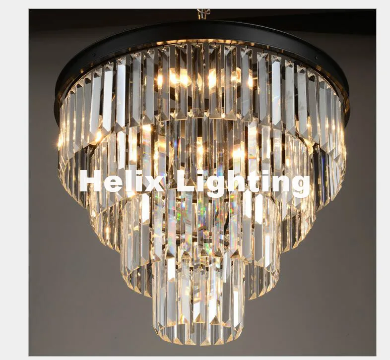 Free Shipping D45cm D60cm Nordic Modern Top K9 Smokey Clear Crystal Pendant Light Hotel Hall Living Room Dining Room AC 110-240V