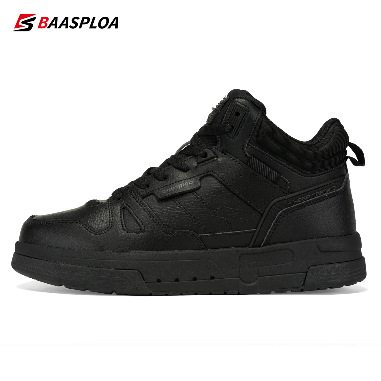 Baasploa Men Winter Sneakers 2024 New Fashion Waterproof Plush Warm Skateboard Shoes Male Outdoor Casual Non-Slip Cotton Shoes