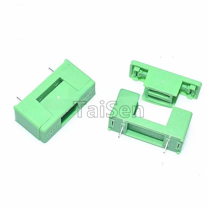 Portafusibile verde da 10 pezzi PTF-77/78 5×20MM 250V Passo pin 15MM/22MM con scatola per tubo fusibile con coperchio