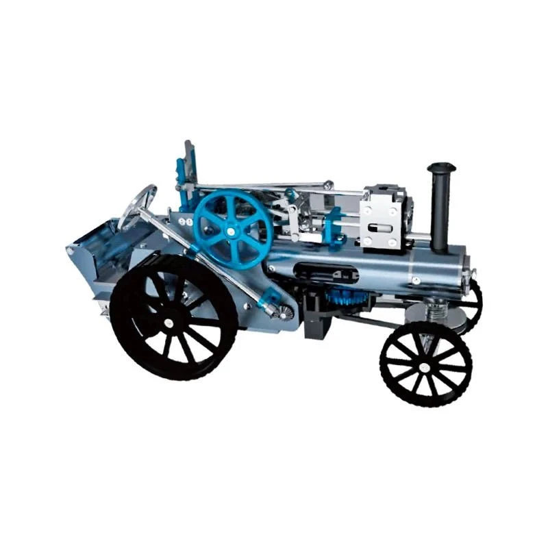 Electric steam car metal assembly model building block mechanical art assembly tabletop ornament