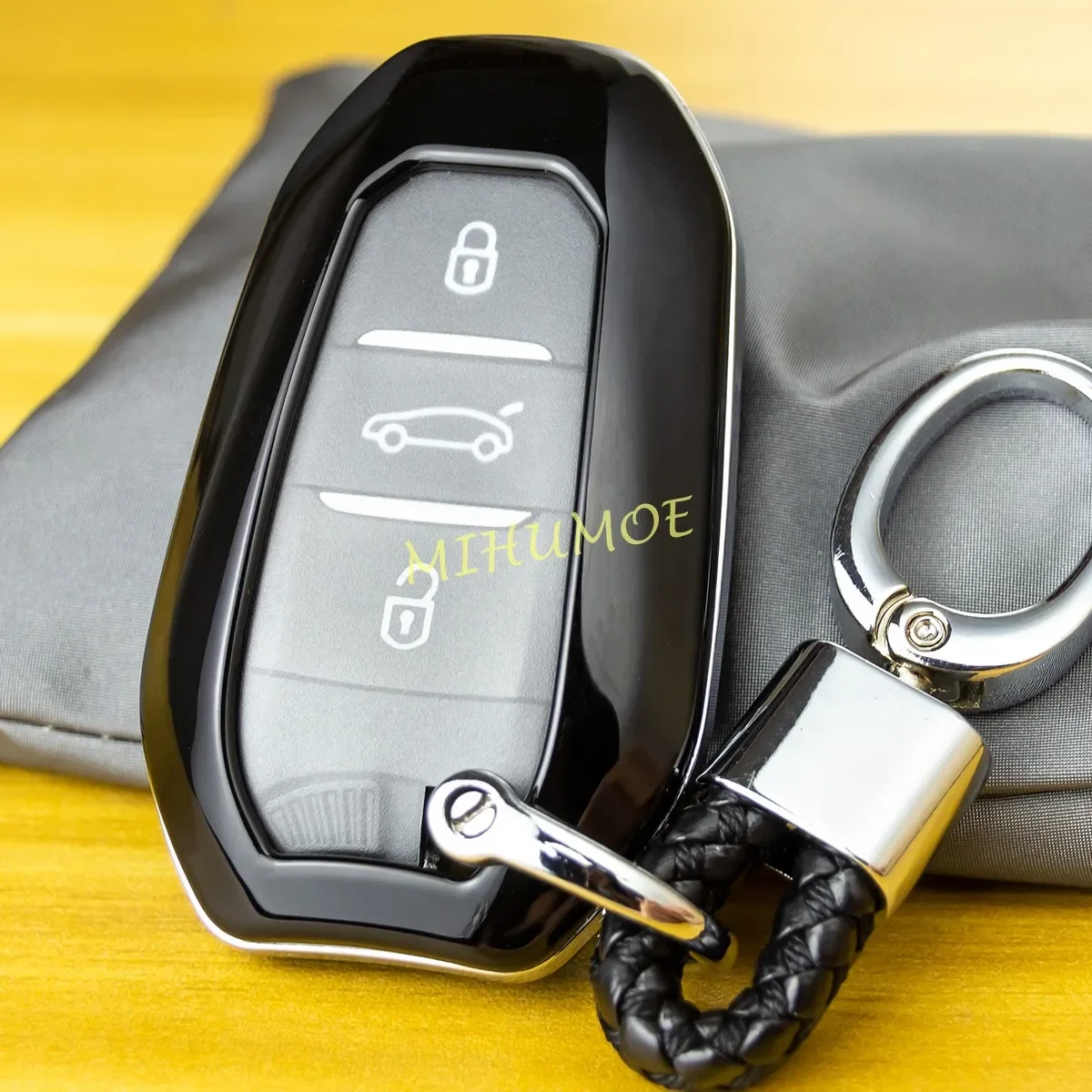 Smart Car Key Chain Fob Case Cover For Peugeot 508 2008 3008 5008 Citroen C3 C5 Aircross C4 Picasso DS 5 9 3 7 Crossback Black