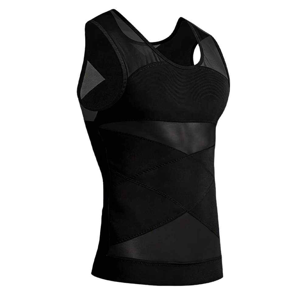 Men's Chest Compression Shirt to Hide Gynecomastia Moobs Slim Chest Slim Belly Tank Top for Summer