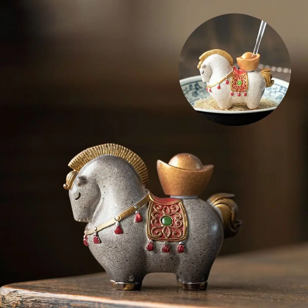Creative Color Changing Tang Horse Statue Resin Craft Tea Pet Ornament Wealth Fortune Symbol Chinese Tea Tray Decor