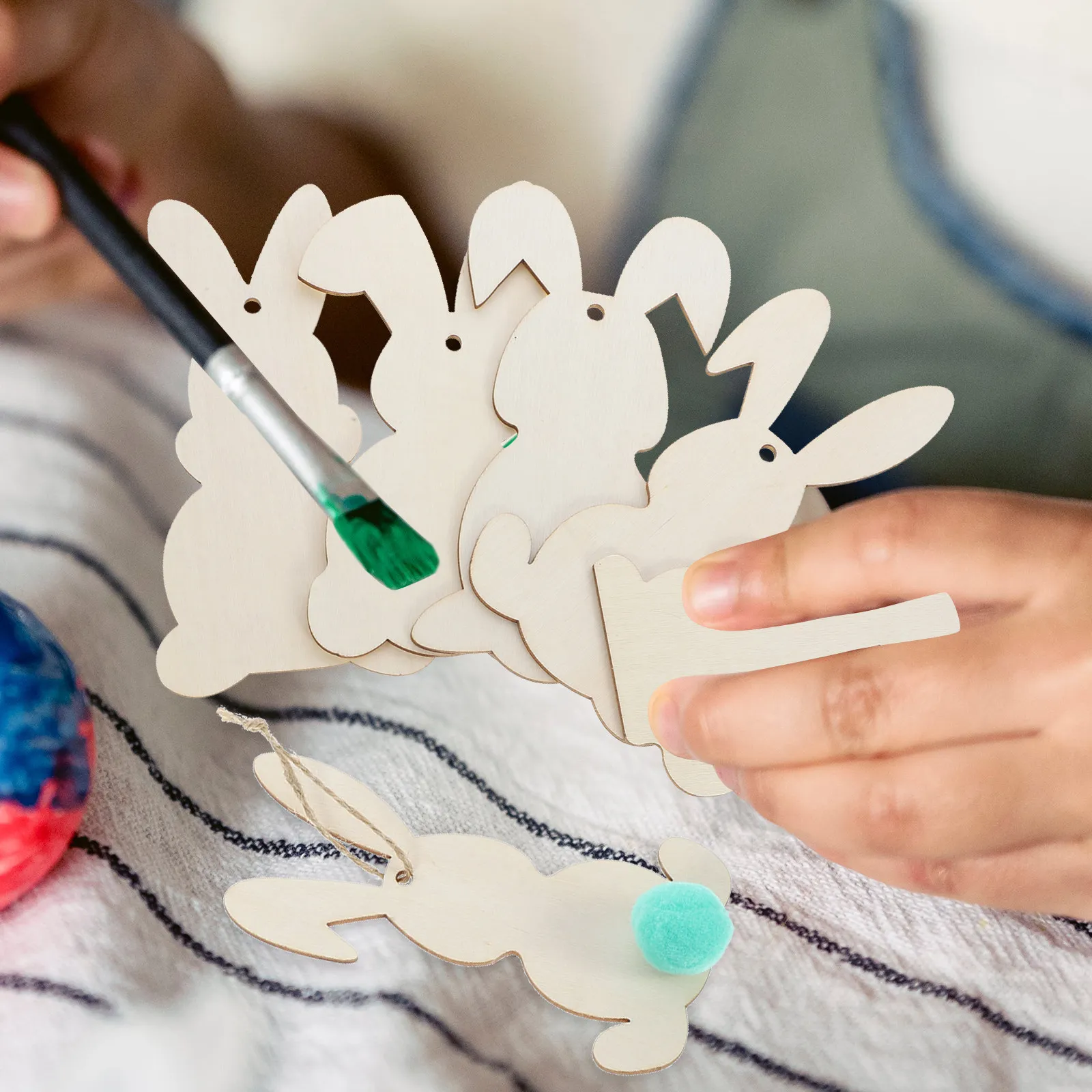 

Набор деревянных заготовок в виде кроликов для Пасхи, неокрашенные деревянные элементы для поделок, креативные украшения для пасхальной вечеринки и домашнего декора