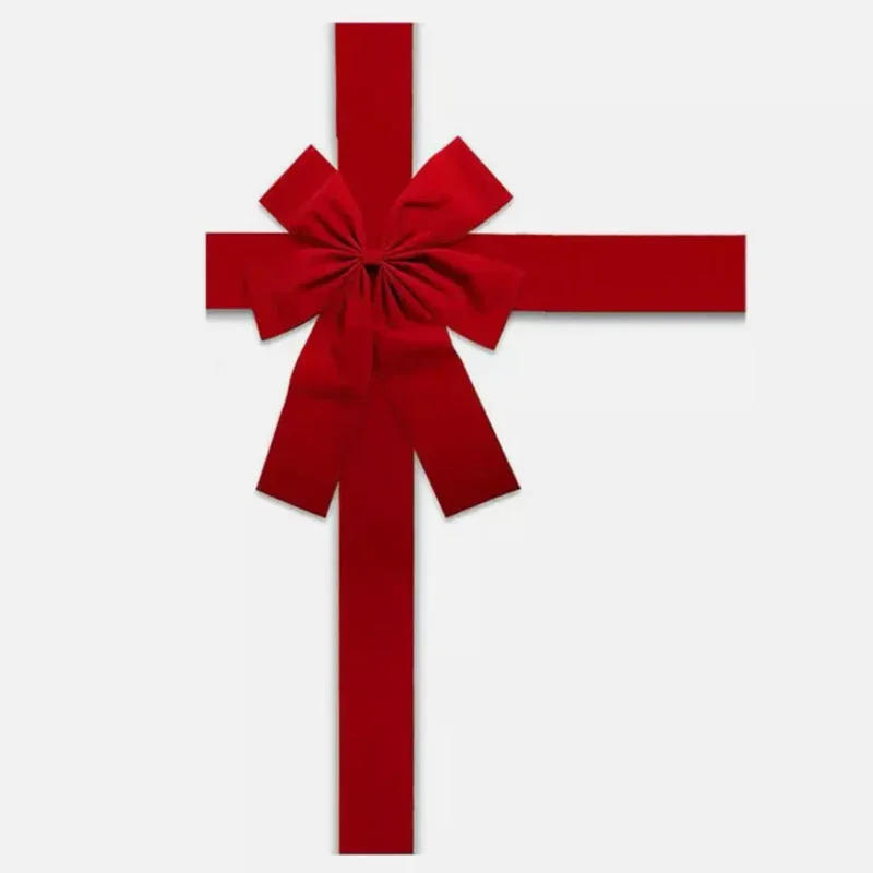 Świąteczna wstążka wisząca na drzwi Duże czerwone kokardki na wesele Xmas Holiday Front Door Party Home DIY Dekoracje Pakowanie prezentów