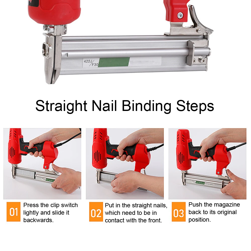 Imagem -05 - Nailer Elétrico e Grampeador Móveis Staple Gun para Wood Frame Carpintaria Carpintaria Ferramentas de Construção 2600w F30