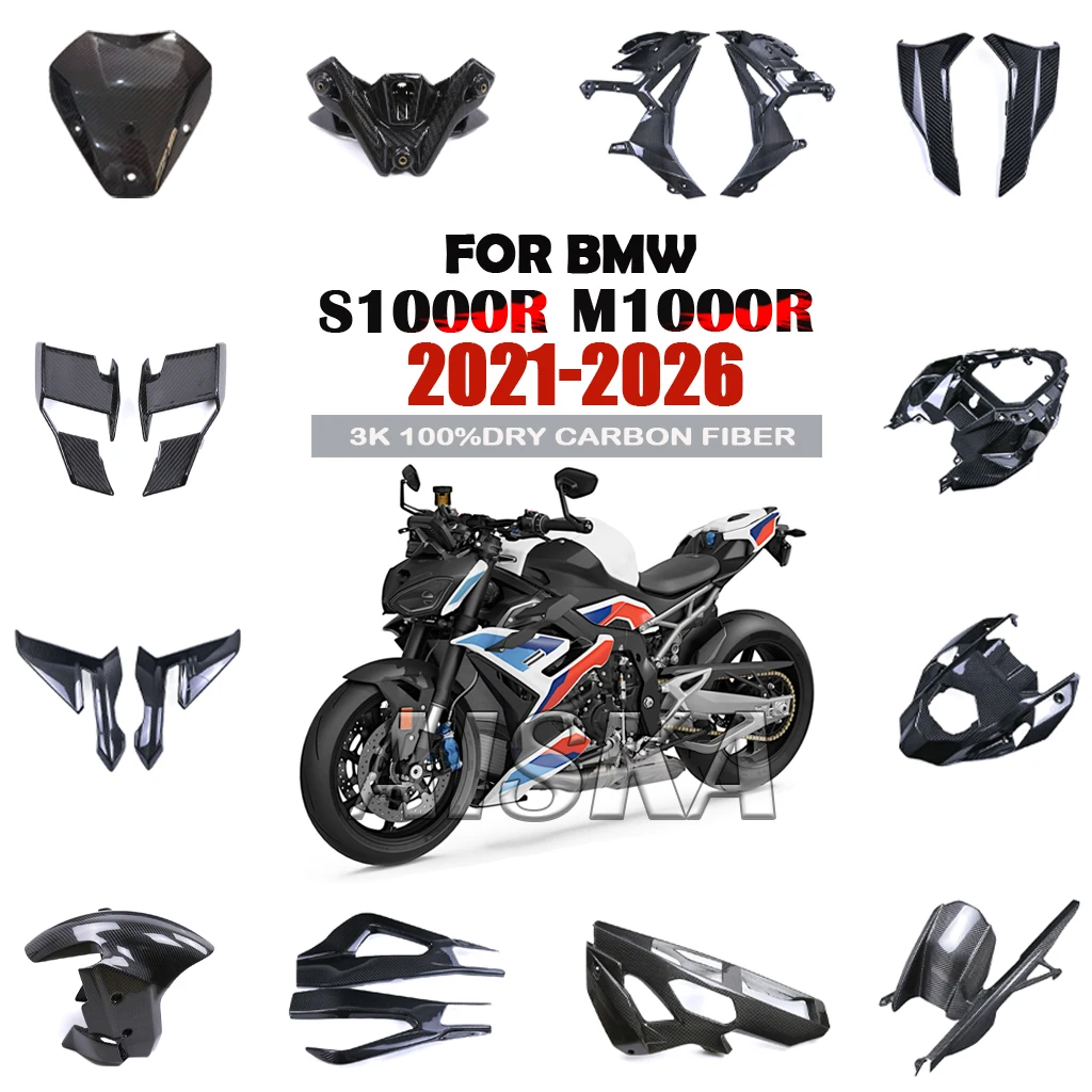 3K 100% Carbonfaser für BMW S1000R M1000R 2021-2026 2024 2025 Kraftstofftank-Seitenverkleidung Kotflügel Unterrahmen Abdeckung Frontverkleidung Kit