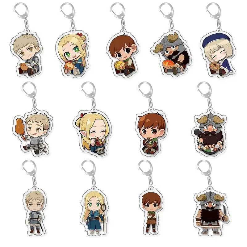 

20 pcs/lot New Anime delicious in dungeon figure Marille figure acrylic keychain kawaii bag key chain jewelry for Women Men gift