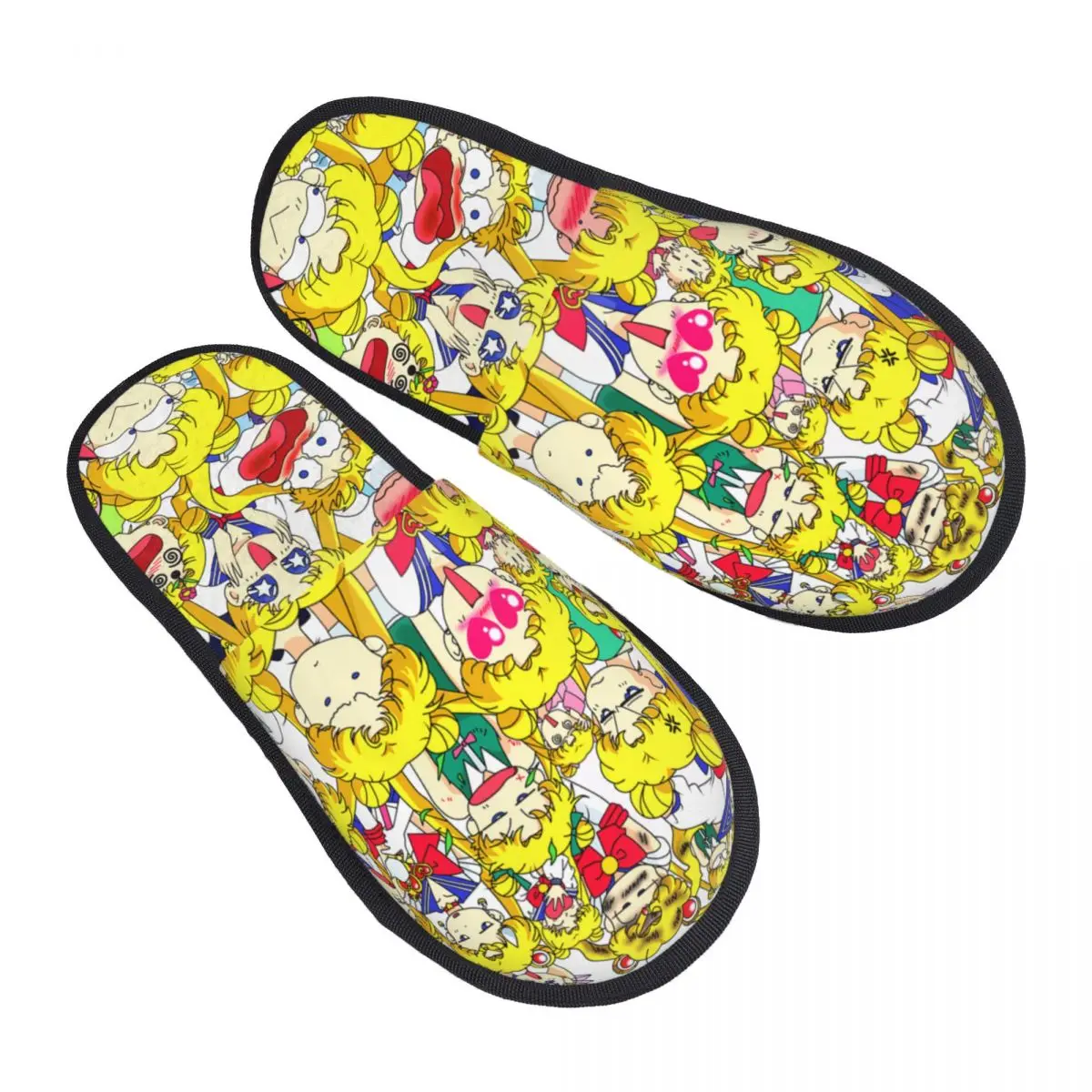 Custom Japanese Shojo Sailor House Slippers Women Comfy Memory Foam Cartoon Anime Moon Girl Slip On Bedroom Slipper Shoes