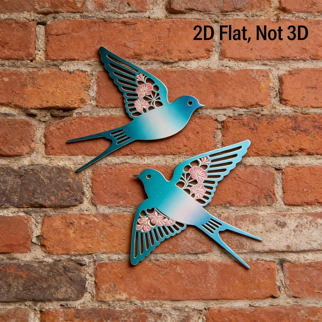 CIFBUY Modern Colorful Swallow Metal Wall Sign Iron Hanging Decor Waterproof Rustproof For Indoor Outdoor Wall Decoration