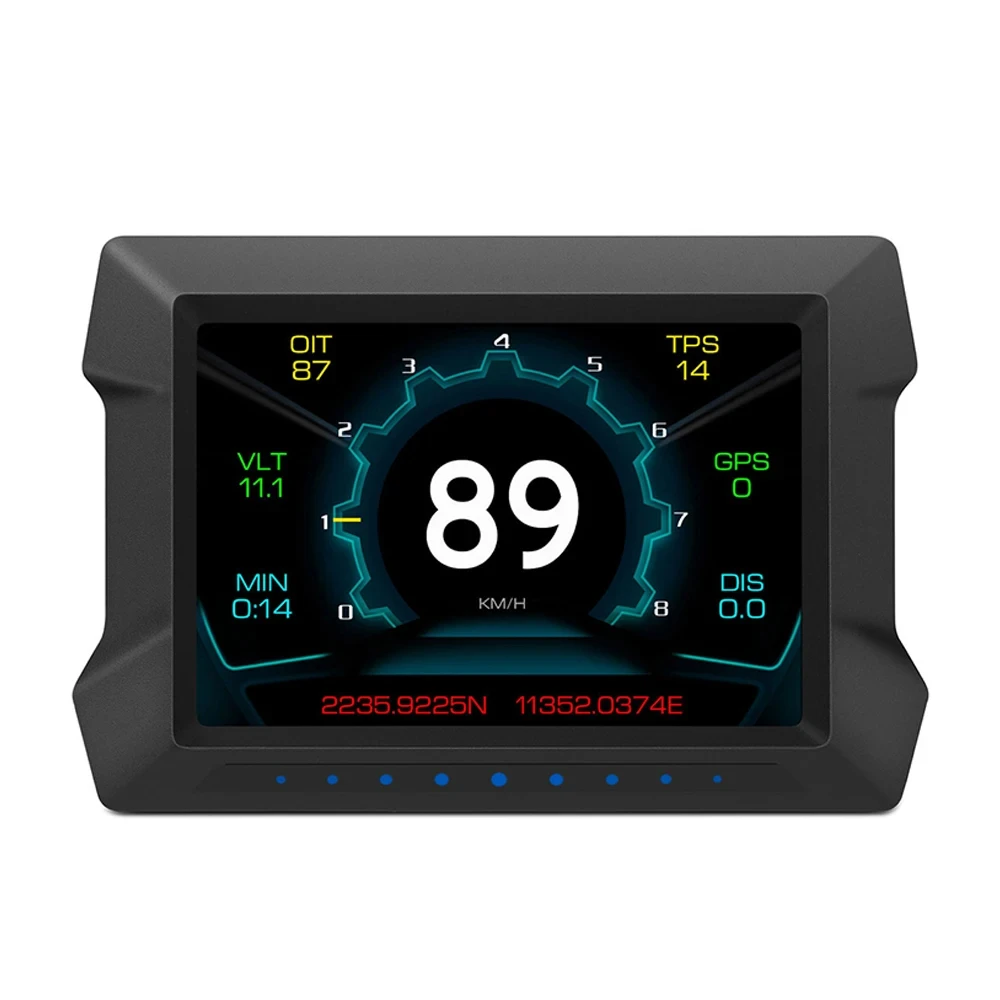 ​With Overspeed Low Voltage Alarm P22 Dual System HUD Slope Tilt Meter Car Electronics OBD2 GPS Head Up Display Speedometer