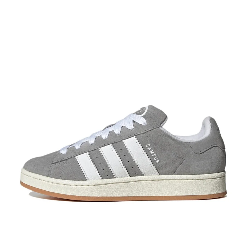 Adidas Original Campus 00s Shorts de cano baixo masculino e feminino Sapatos casuais simples e confortáveis Colorway cinza e branco