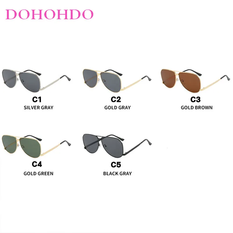 Vintage Oversized Pilot Sunglasses Women Double Bridge Trendy Brand Designer Men Sunglasses Driving Travel Unisex Shades UV400