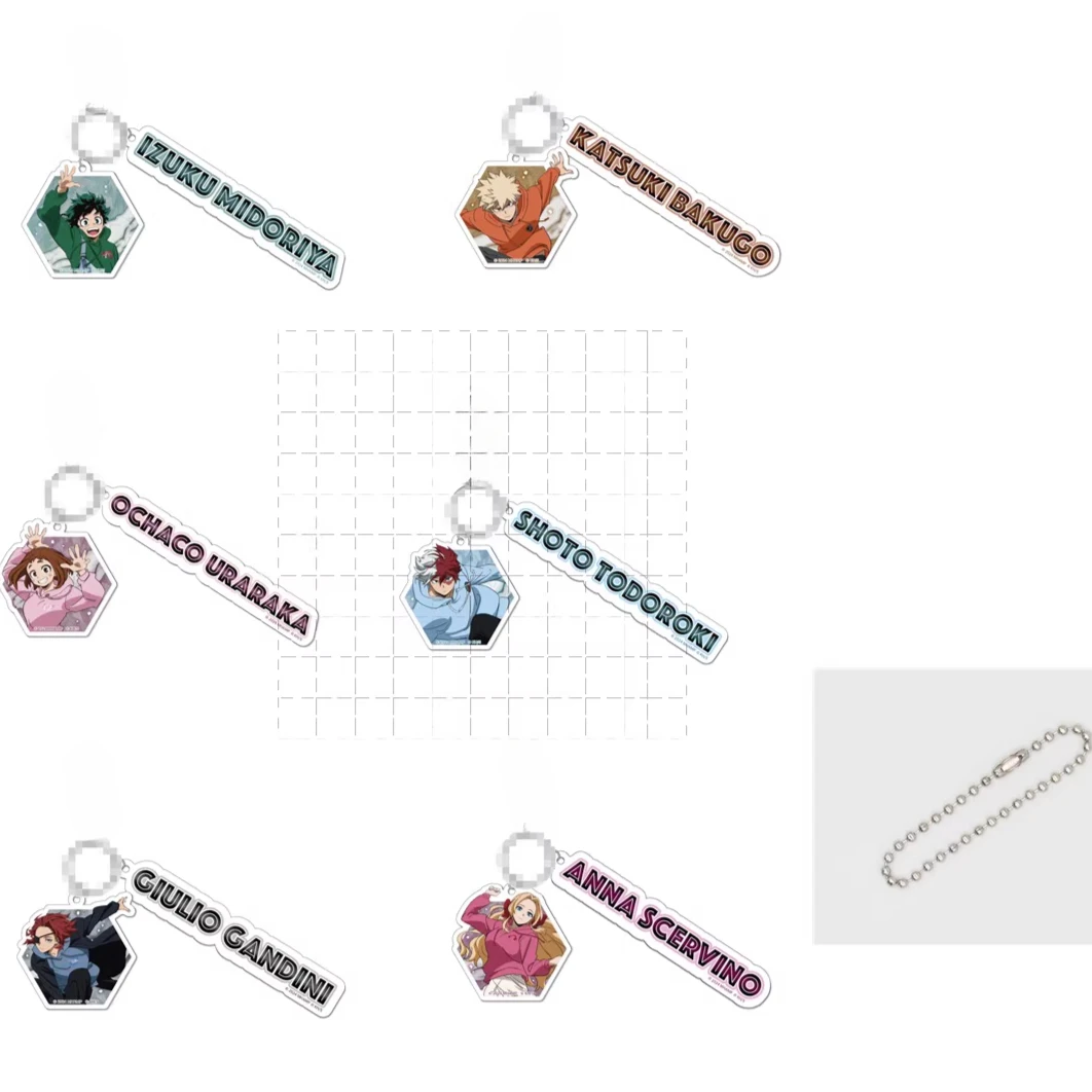 Anime Uraraka Ochako Shoto Todoroki Bakugou Katsuki Midoriya Izuku Keychain Doll Game Acrylic Keyring Pendant for Gift