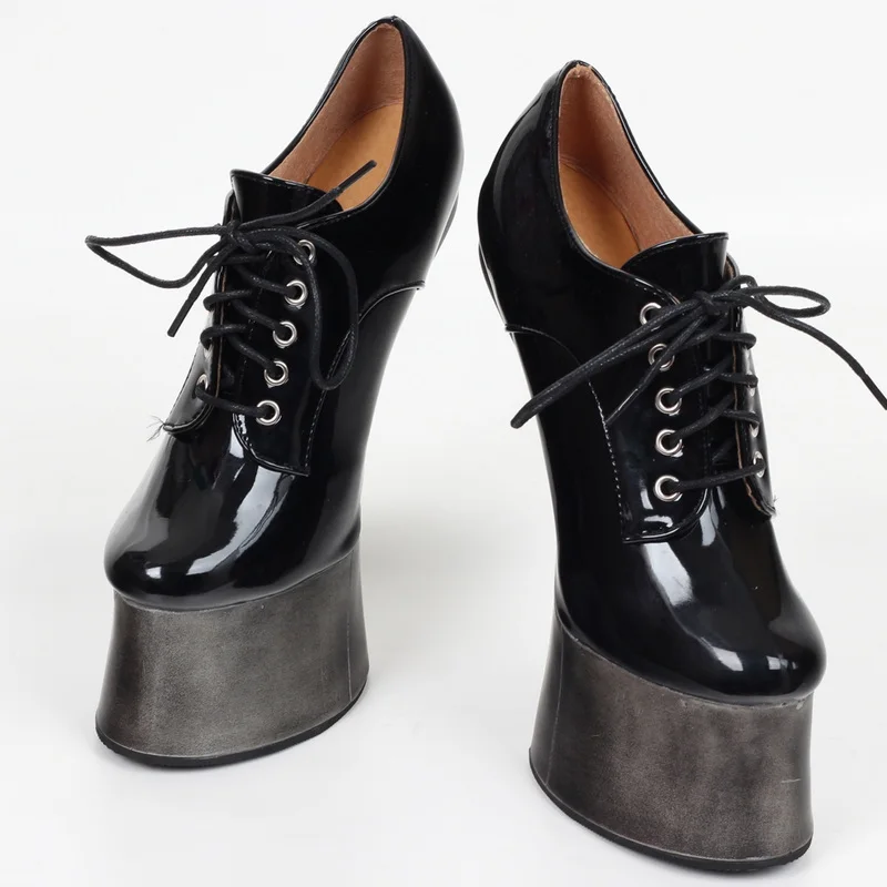 18CM Hoof Heelless Fetish Ponyplay Women Platform Pumps,Halloween Stage Naked Boots,Bedsides Cross-dressing Shoes,Custom Colors