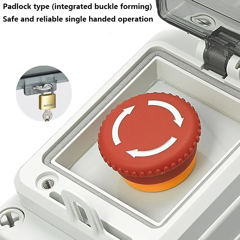 AC220V Outdoor Waterproof Button Control Switch Box Emergency Stop Start Indication Lamp Self Recovery Switch Junction Box