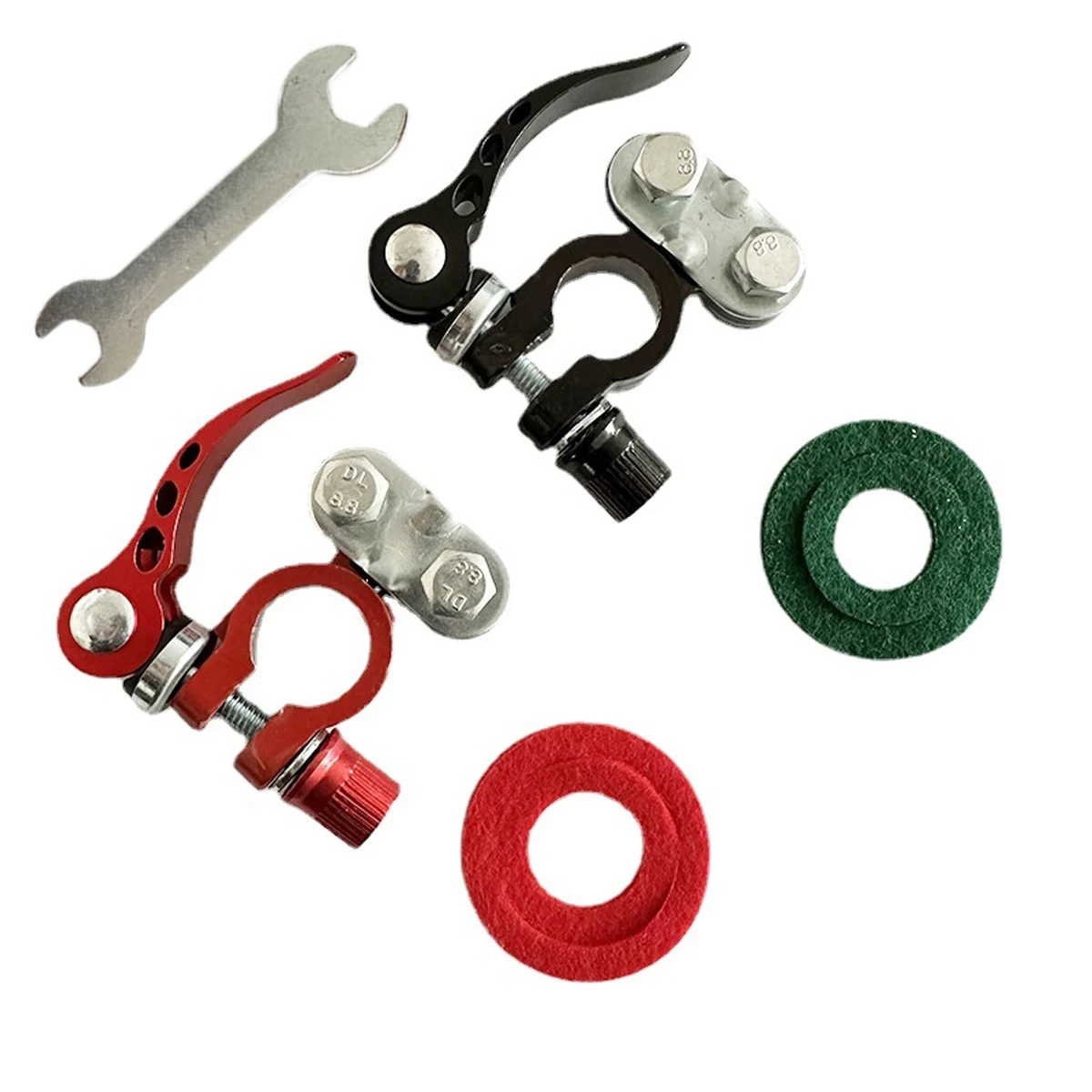 

2 pcs Car Battery Terminal Aluminum Alloy Toolless Quick Disconnect Car Bornes Main Cable Post Clamp Terminal Screw Connection