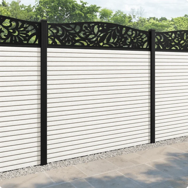 

Wood Composite Board Fence Garden Fence Security Fence Co-extrusion Laser Cut Wpc Plastic with Aluminum Wholesale Price Outdoor