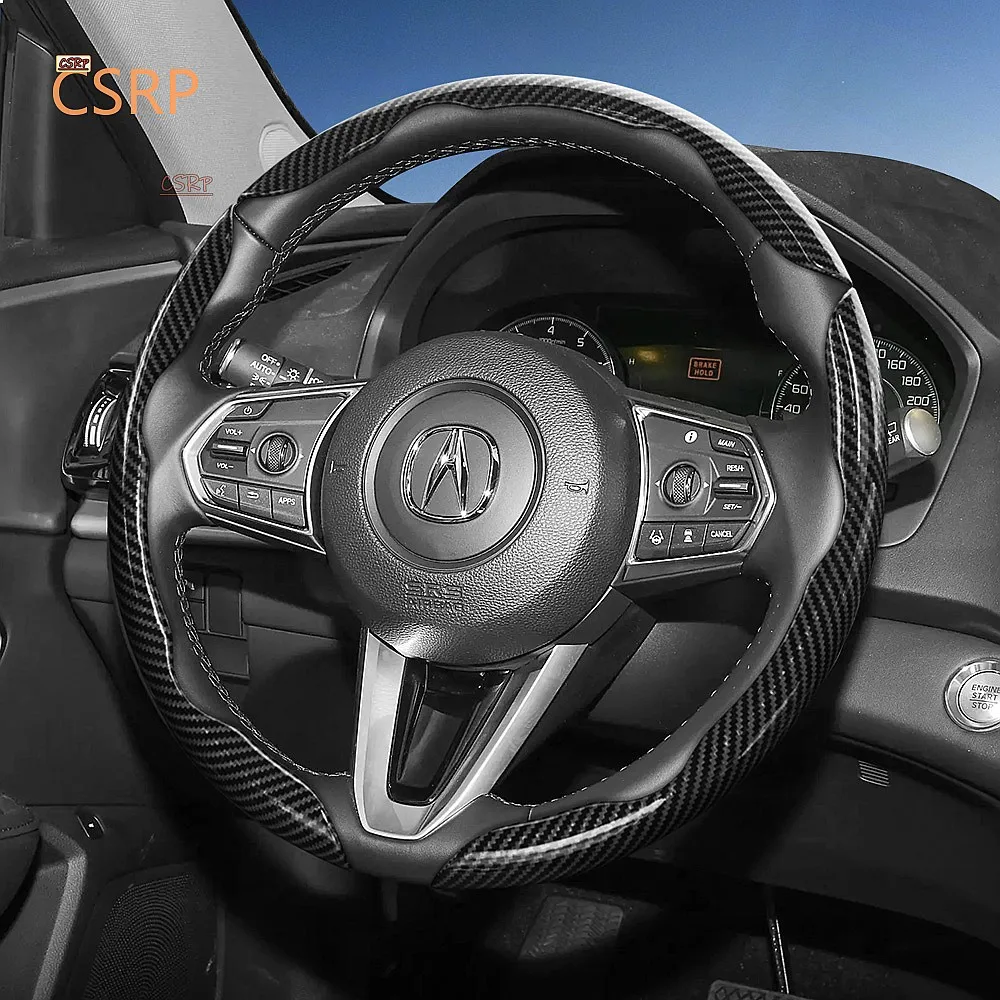 Suitable for Acura Carbon Fiber Texture Steering Wheel Cover Quick Release Durable Black Blue Red Silver White