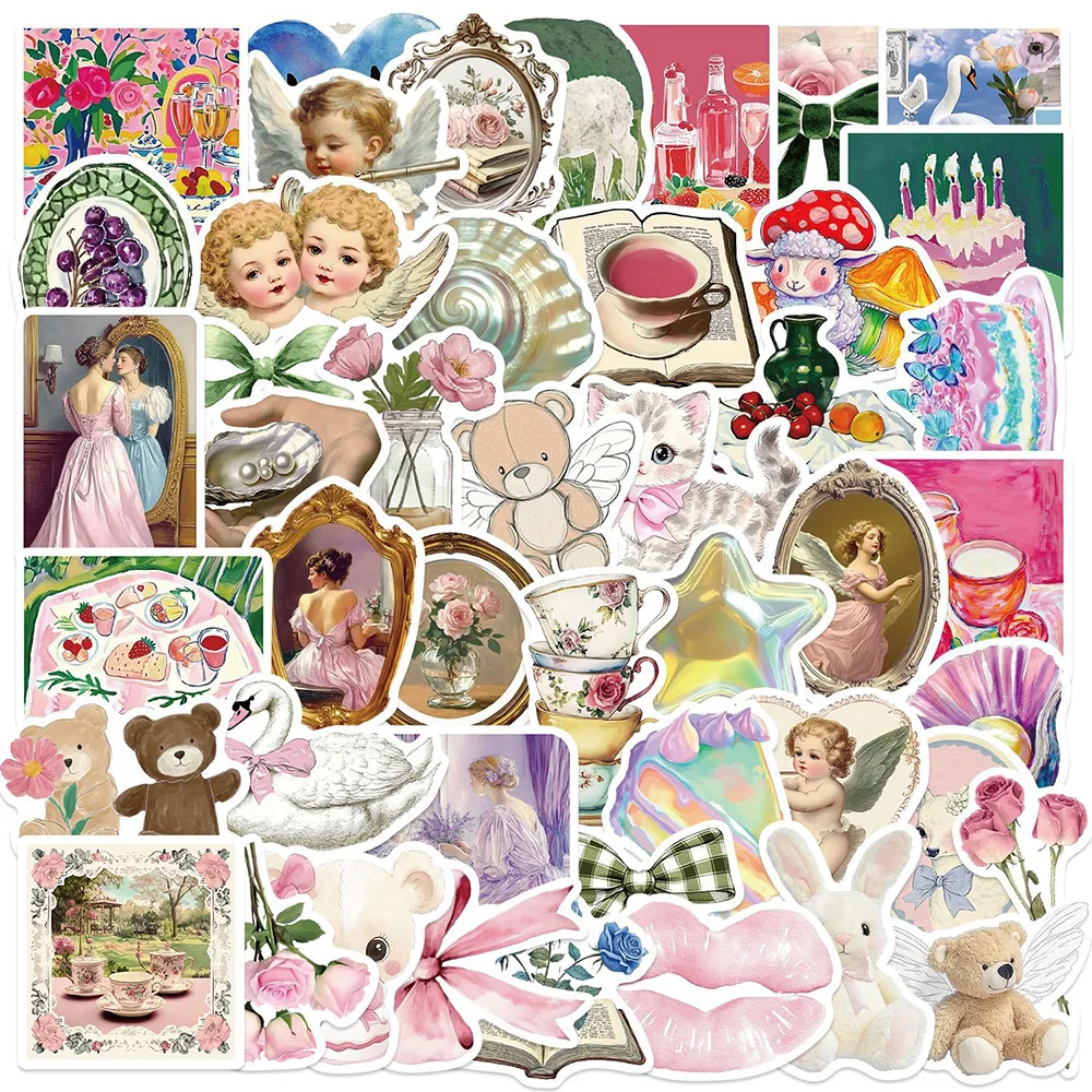 10/30/56pcs Cute Pink Mystery Girls Cartoon Stickers Ins Style Decals DIY Skateboard Fridge Phone Suitcase Kawaii Toy Decoration