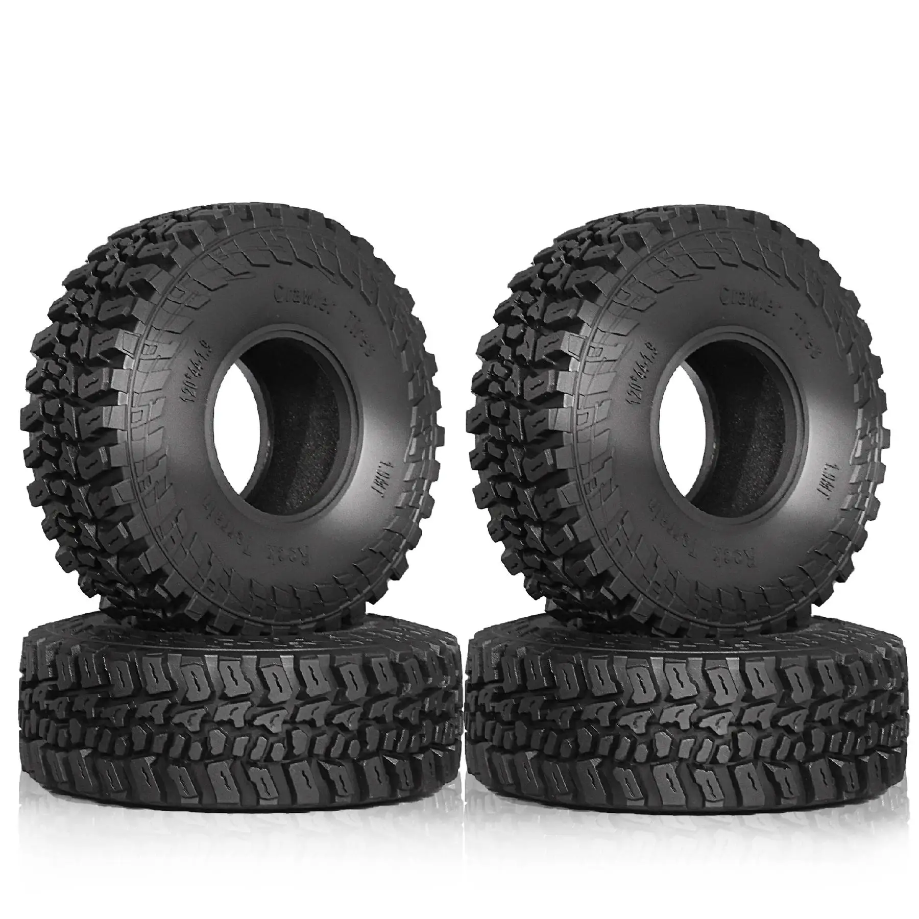 

4pcs 1.9 Inch Rubber Tyre 120*44mm For 1/10 Rc Crawler Car Traxxas Trx4 Axial Scx10 Wraith Scx10 Yikong Rgt Wrangler 1.9 Wheel