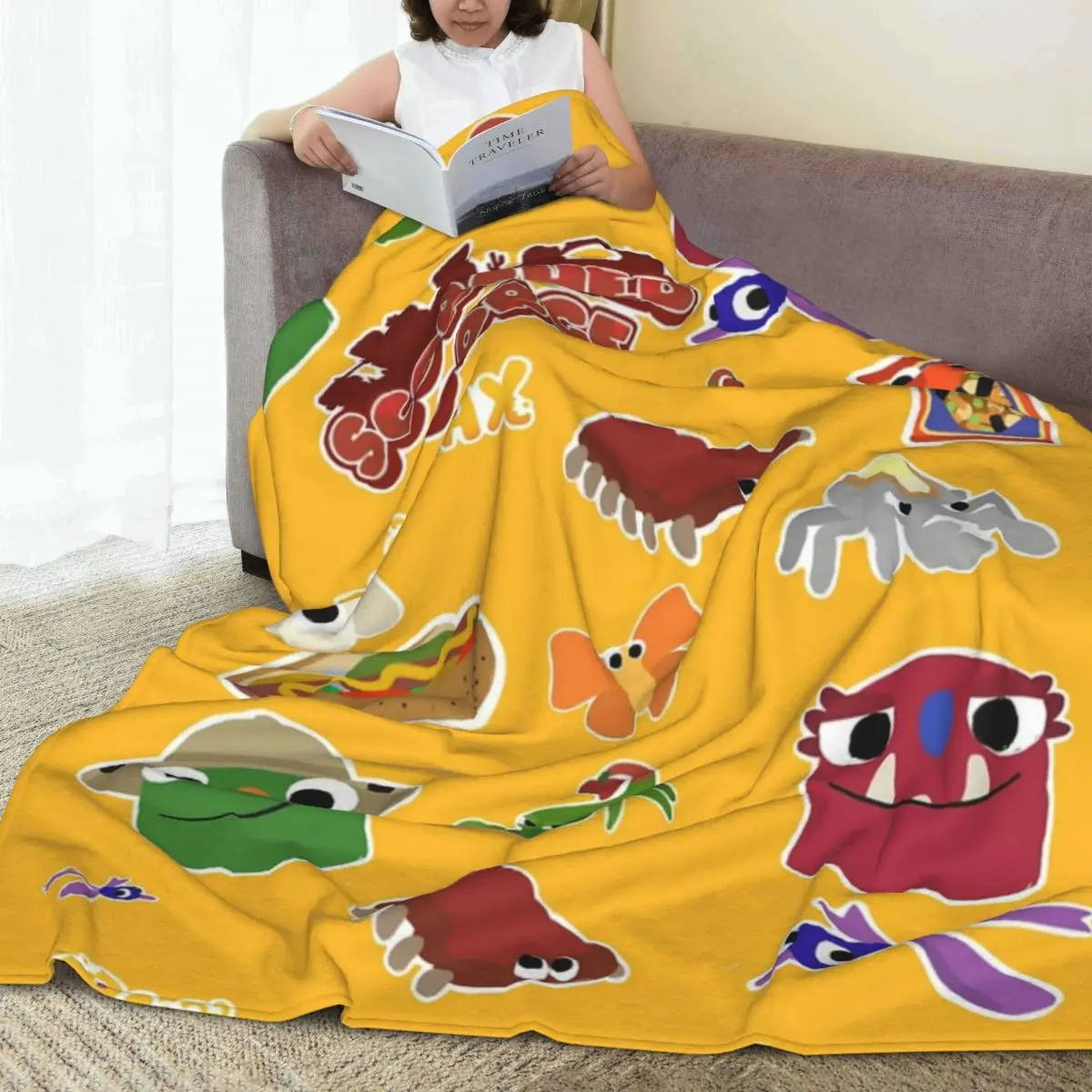 Throw Blanket Bugsnax Best Of Bugsnax Pack 4 Micro Fleece Blanket Retro Comfortable Suitable For Sofa AntiPilling Blanket