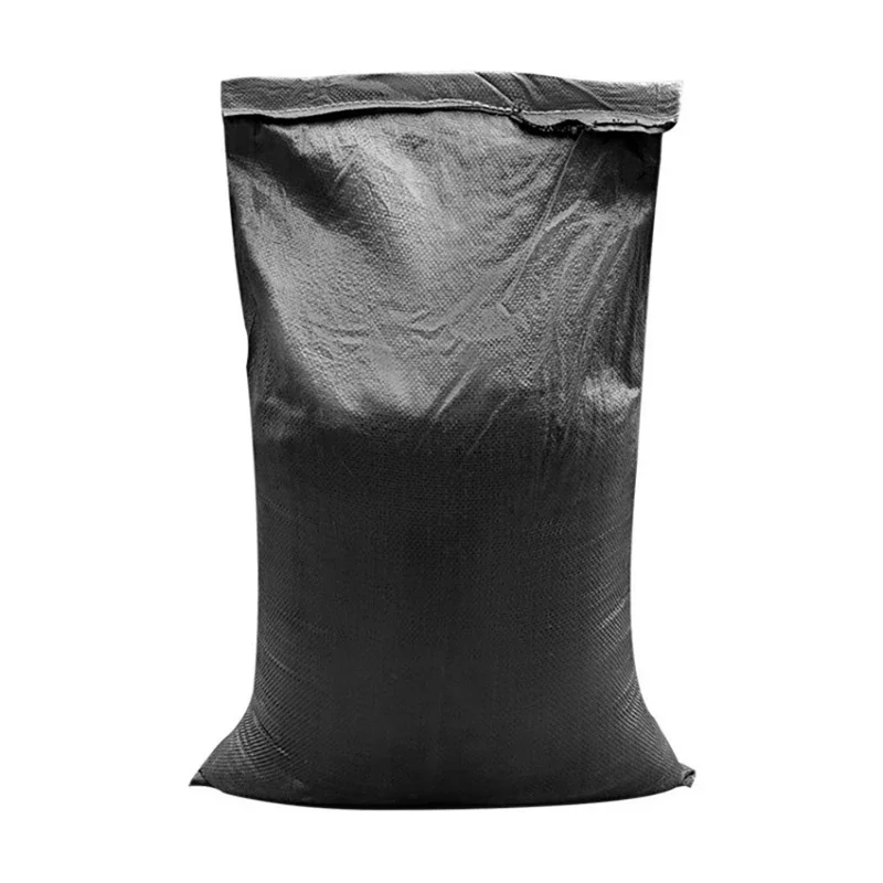 

Thick Black Plastic Woven Snake Skin Bag for Anti-aging Flood Control Sandbags Industry Architecture Garbage Packing Bags 20pcs