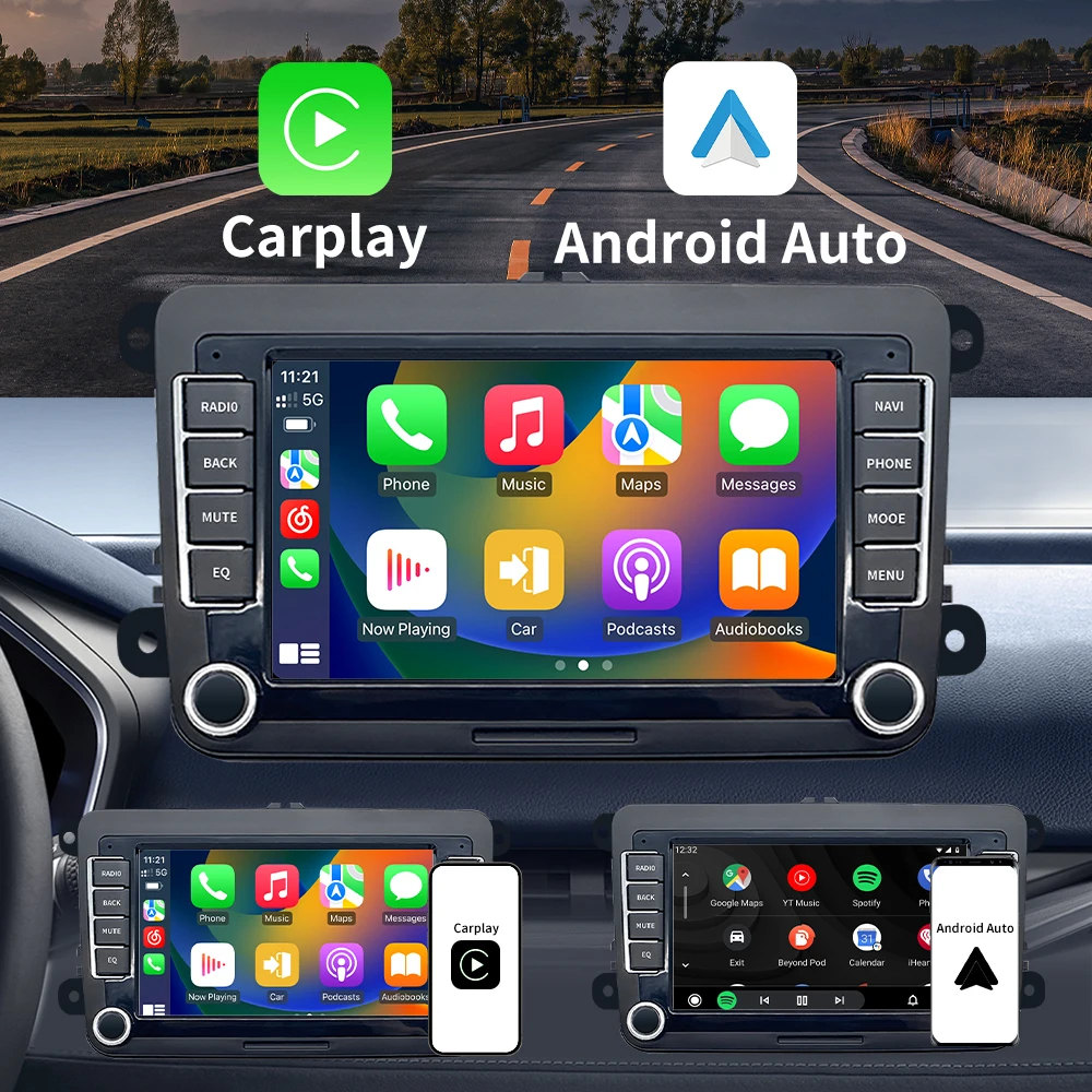 Wireless Carplay Android Auto Car Radio for Volkswagen VW Amarok EOS Multivan T5 Scirocco Transporter und Multivan T6 Car Radio