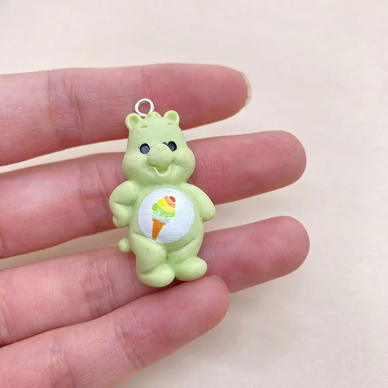 12 szt. Cartoon Bear żywica Charms Kawaii kolczyk brelok wisiorek Diy biżuteria