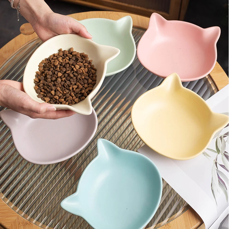 

Ceramic Cat Bowl Feeder Drinker For Kitten Cats Puppy Dog Water Food Snack Plate Dishes Raised Cat Bowl Cat Supplies Porcelain