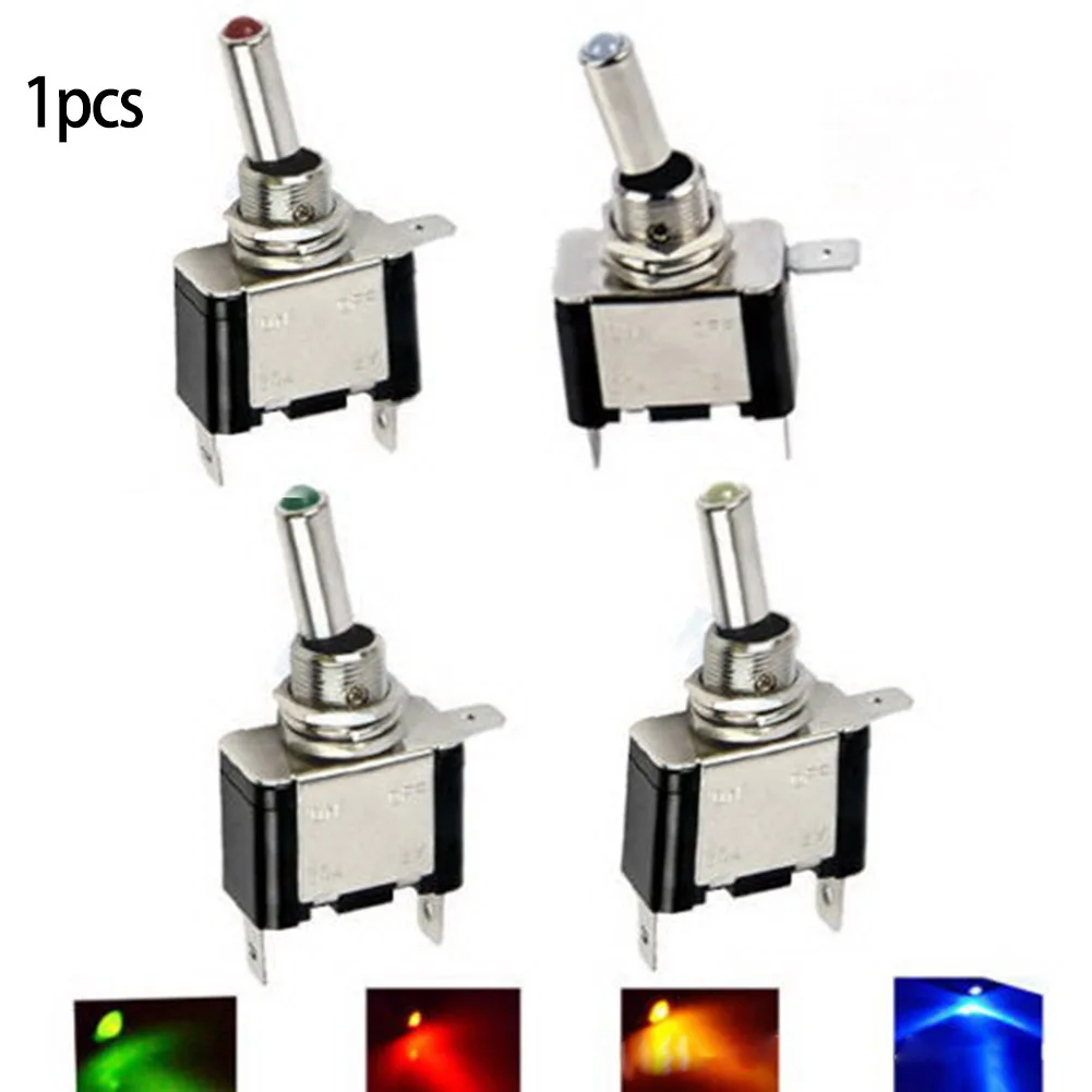 Auto Car Boat Truck Illuminated Led Toggle Switch With Safety Aircraft Flip Up Cover Guard 12V20A Transparent