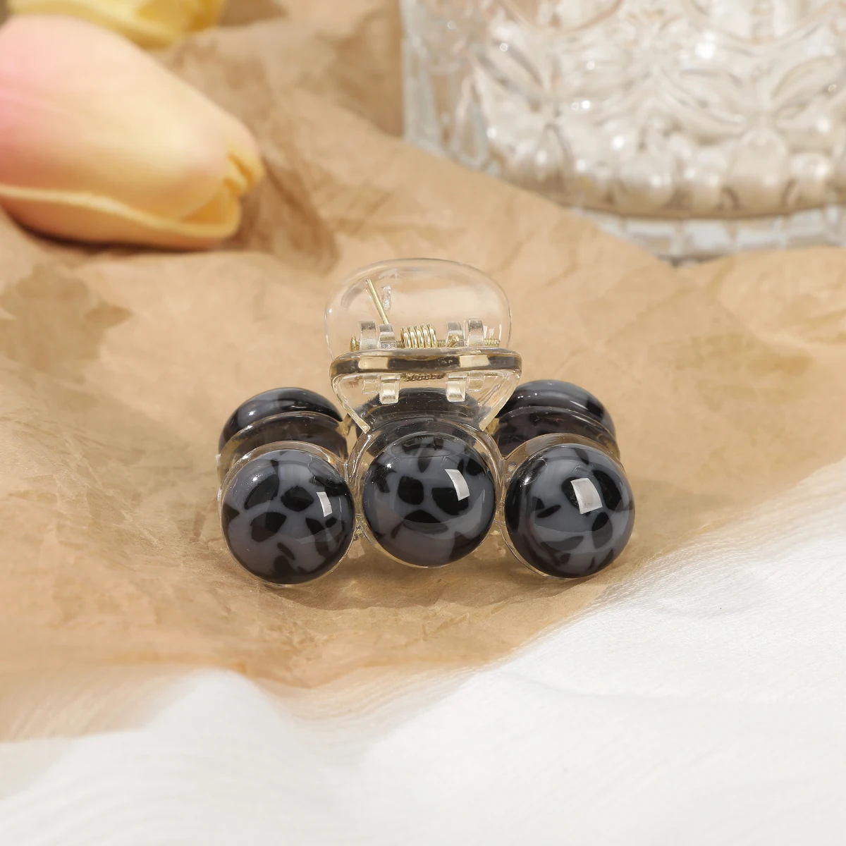 AWAYTR Fashion Agate Beadse Hair Claws Clip Alloy Shark Claw Hair Clips Hairpin Barrettes For Ponytail Women Hair Accessories