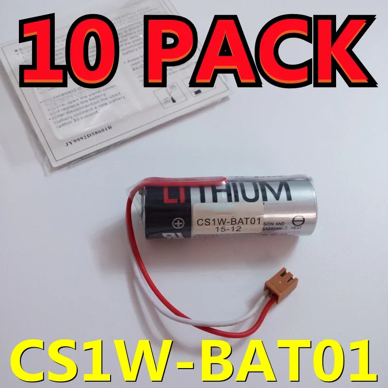 (Fresh Date) 10 PACK Original NEW Battery CS1W-BAT01 3.6V 2700mAh PLC Li-ion Batteries With Plugs ER17500V (NEW DATE)