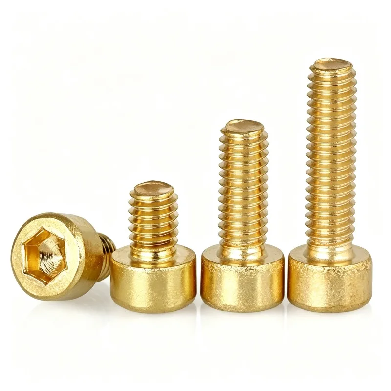 M8 M10 M12 DIN912 Pure Brass Hex Socket Cap Head Screws Hexagon Allen Key Machine Bolt Full Thread Conductive