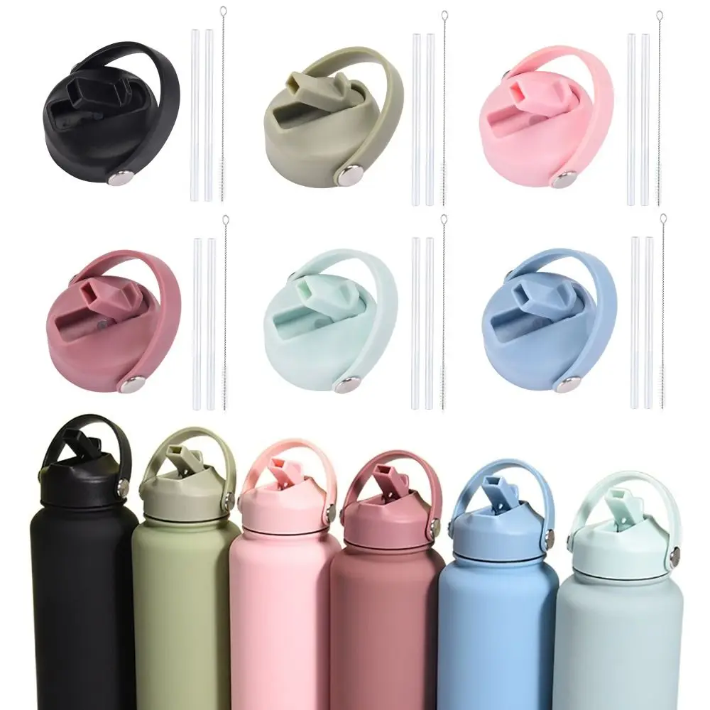 20 Colors Universal Replace Straw Flip Lid Cap 1000ml Wide Mouth Water Bottle Cup Lid Stainless Steel Vacuum Flask
