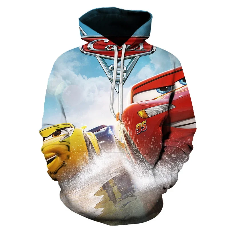 Cars 2 Boys Girls Hoodies Lightning McQueen Pullover 3D Printed Disney Pullover Autumn Men's Hoodies Oversized Men's Clothing