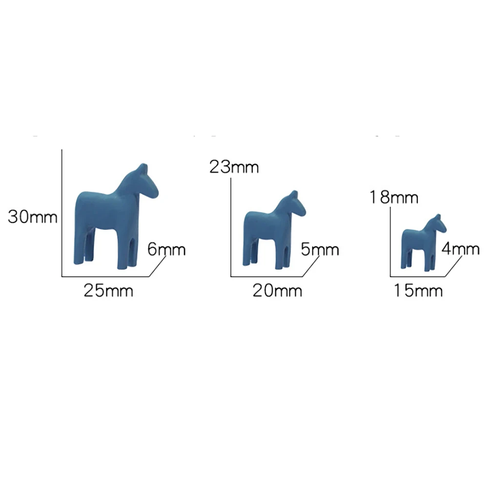 3Pcs 1/12 Dollhouse Accessories Miniature Resin Horse Set Mini Animal Model Doll House Decoration OB11