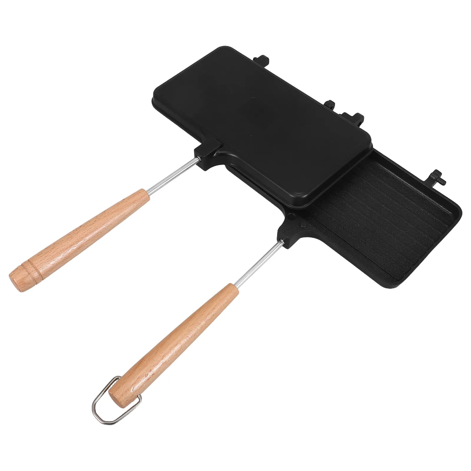 

Двусторонний пресс для сэндвичей: антипригарная алюминиевая сковорода-гриль для плиты, для приготовления вафель, яичницы и закусок на кемпинге и дома