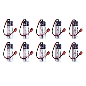 10PCS  CS1W-BAT01 PLC ER17500V 3.6V 2700mAh Battery with small Brown Plug