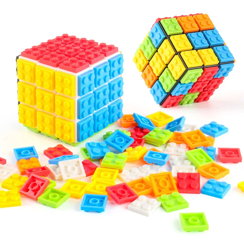 Building Blocks 3D Magic Puzzle Solid 3x3x3 DIY Fidget Toy Brick Anti Stress Relief Sensory ADHD Educational Game for Kids Adult