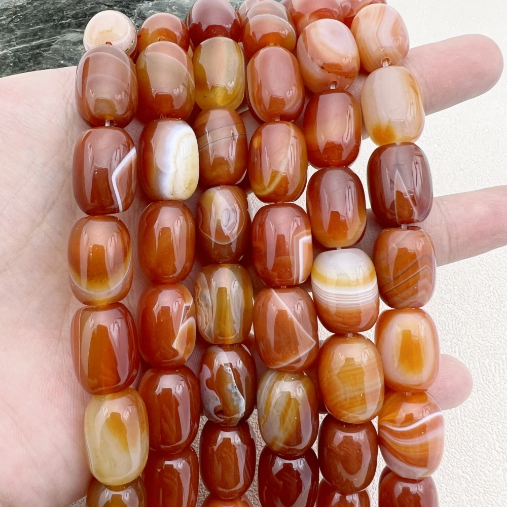 13x18MM 22PCS Large Natural Red Agates Barrel Nugget Beads For DIY Jewelry Making MY230923