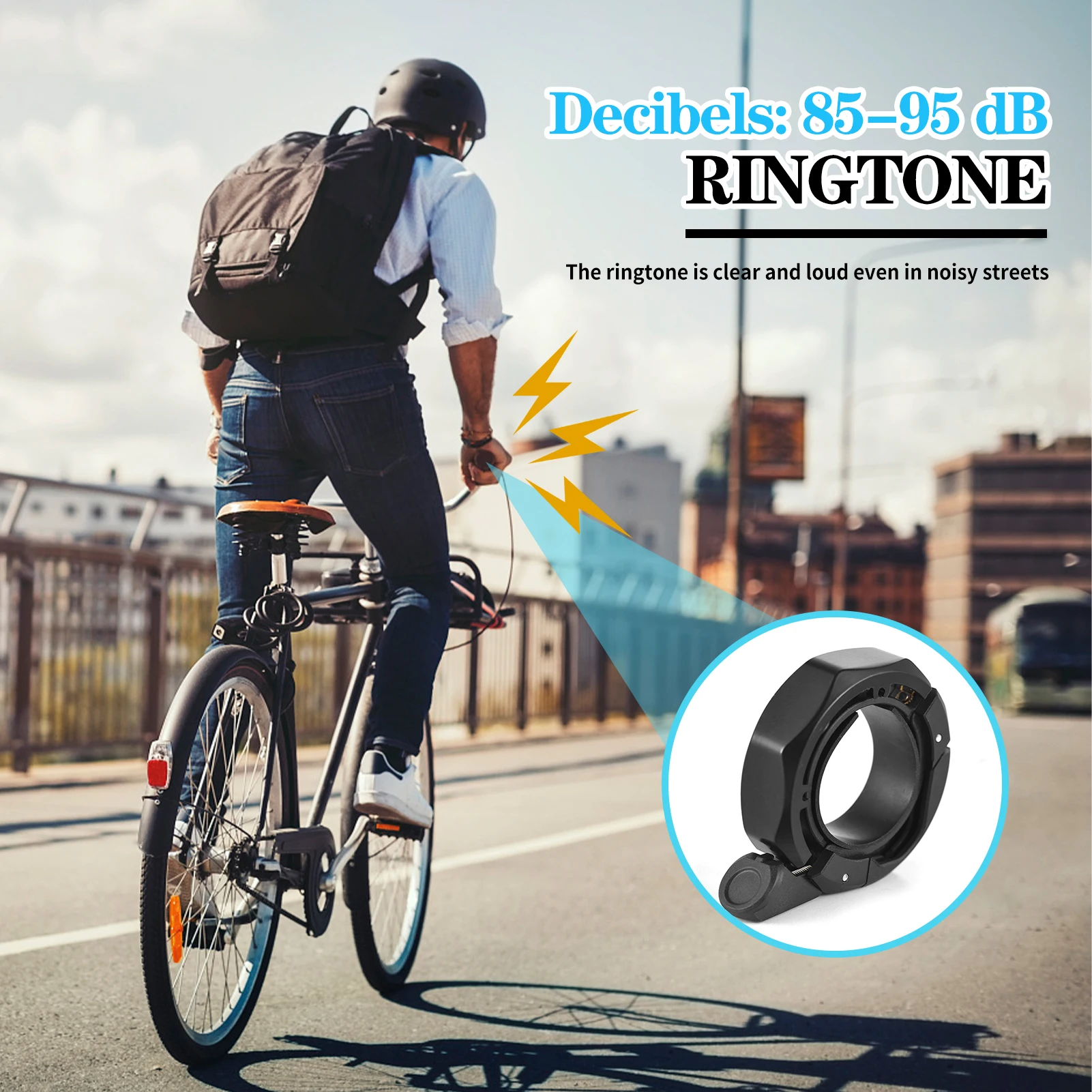 Bike Bell Bicycle Ring Bell with Loud Crisp Clear Sound for Mountain Bike Road Bike Electric