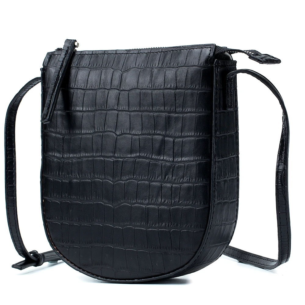 

Genuine Leather Small Cross-body Bag New Fashion Crocodile Pattern Mobile Phone Bags Pearl Cell-phone Pouch Shoulder Bag