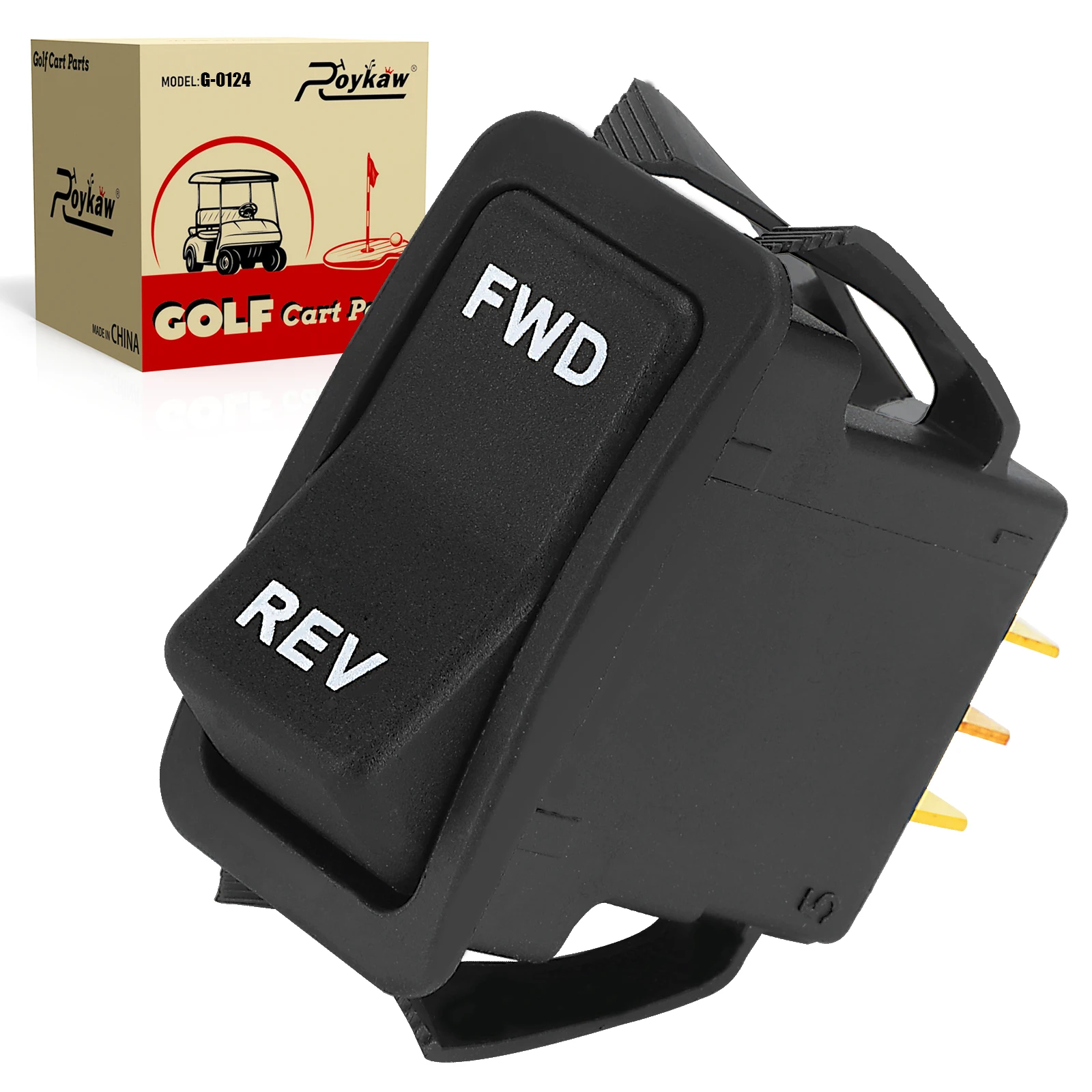 Roykaw Forward Reverse Rocker Switch for 48V EZGO TXT PDS Electric 2003-Up Golf Carts，Replaces OEM# 74323-G01