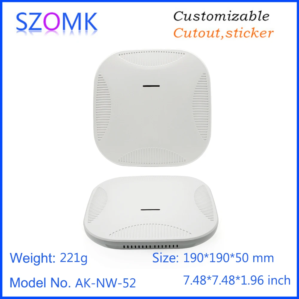 1 piece 190*190*50mm szomk ceiling abs plastic IOT instrument enclosure wirelesss smart home router plastic housing device case