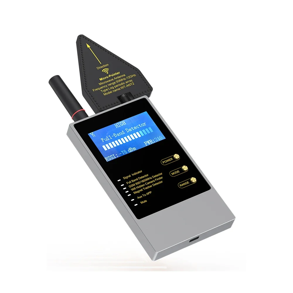 

Portable Handle Detector Spy Bug Scanner Wifi GSM GPS RF Signal Detector