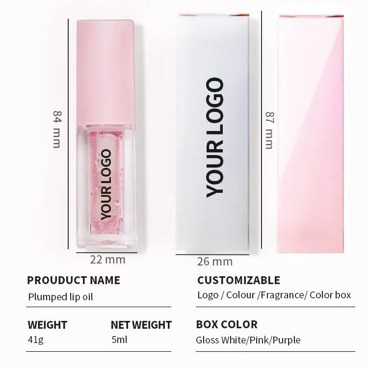 Private Label Clear Lipgloss Custom Full Color Makeup Plumping Lip Oil Moisturizing Waterproof Lasting Lip Gloss Cosmetics