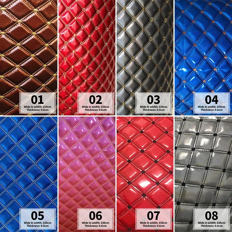 

Thick Quilted Laser Artificial PU Leather Fabric For Upholstery Car Ceiling Car Floor Background Decor Embroidered Faux Leather